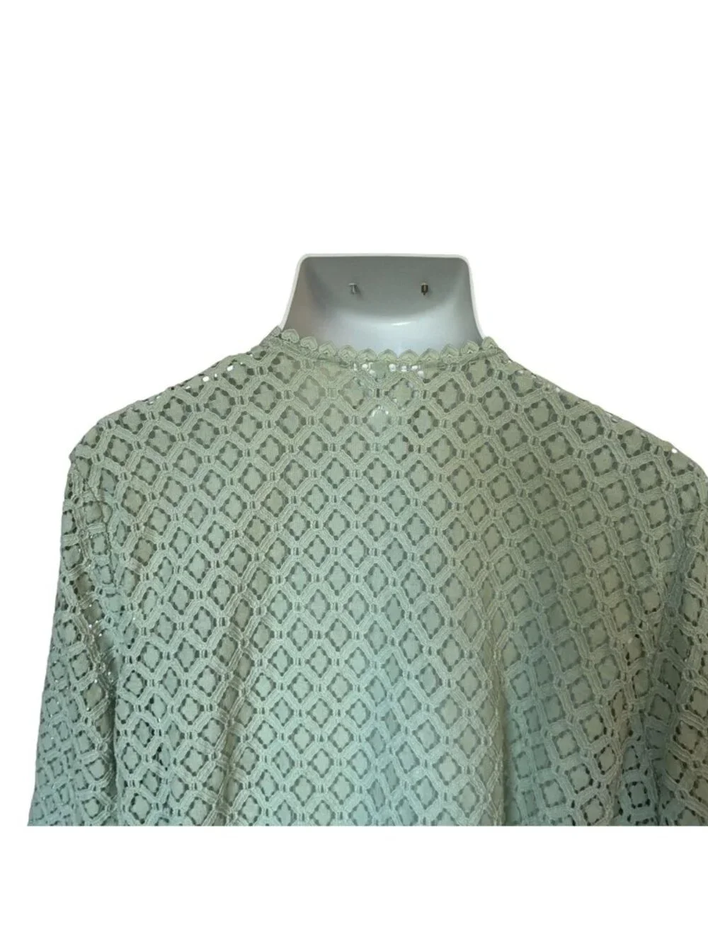 Alfred Dunner 2X Kimono Style Cardigan Green Lace Open 3/4 Sleeve - Picture 7 of 16